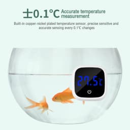 Fish Tank Thermometer High-precision Led Digital Display Electronic Aquarium Thermometer Tester Meter Gauge Dual Display White