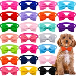 Bulk Solid Small Dog Bowtie Pet Dog Bow Ties Collar For Dogs Cats Summer Pet Dog Bows Small Dog Cat Grooming Accessories
