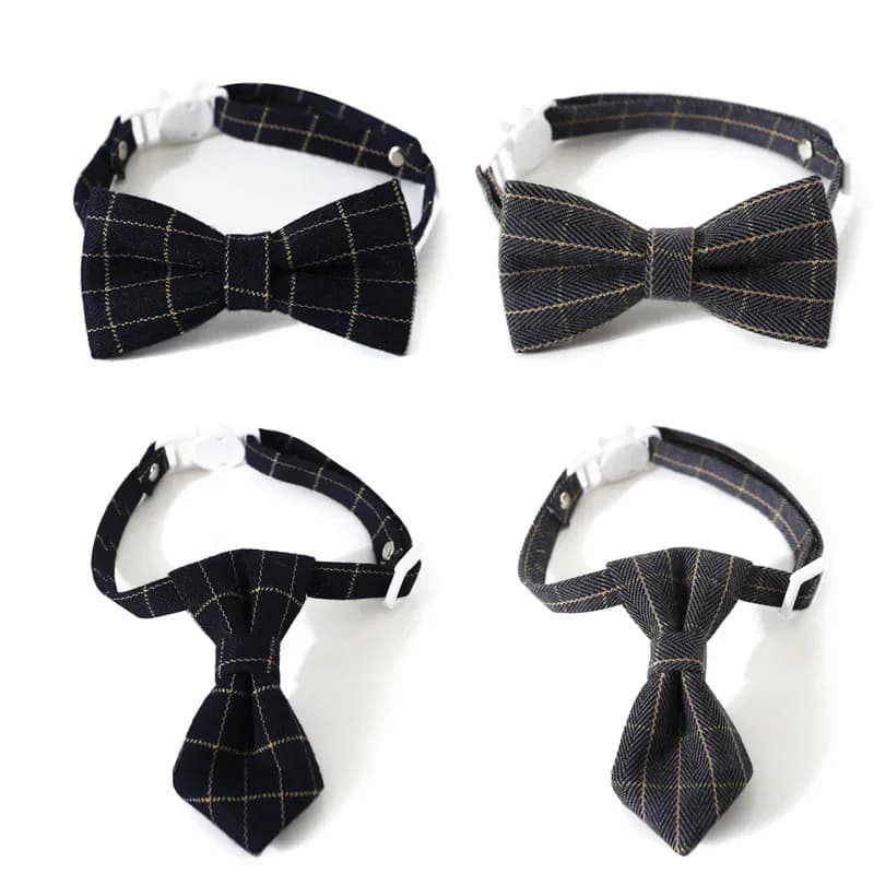 Adjustable Breakaway Cat Collar with Bell Kitten Cat Collars Cat Accessories Pet Supplies Puppy Bow Tie for Small Dogs