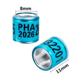 PHA 2026/2027 Pigeon Foot Ring ID 8mm With Numbers Aluminum Plastic Racing Pigeon Outdoor Training Marking Ring 60 Pcs