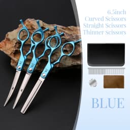 Fenice 6.5 Inch Professional Dog Grooming Scissors Set Kits Straight&Thinner&Curved Grooming Shears Tool Set Tesoura Wmark