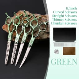 Fenice 6.5 Inch Professional Dog Grooming Scissors Set Kits Straight&Thinner&Curved Grooming Shears Tool Set Tesoura Wmark