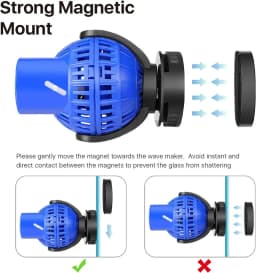 220V 6-26W Aquarium Wave Maker Submersible Circulation Power Pump with Magnet Suction Base Adjustable Flow Rate Marine Fish Tank