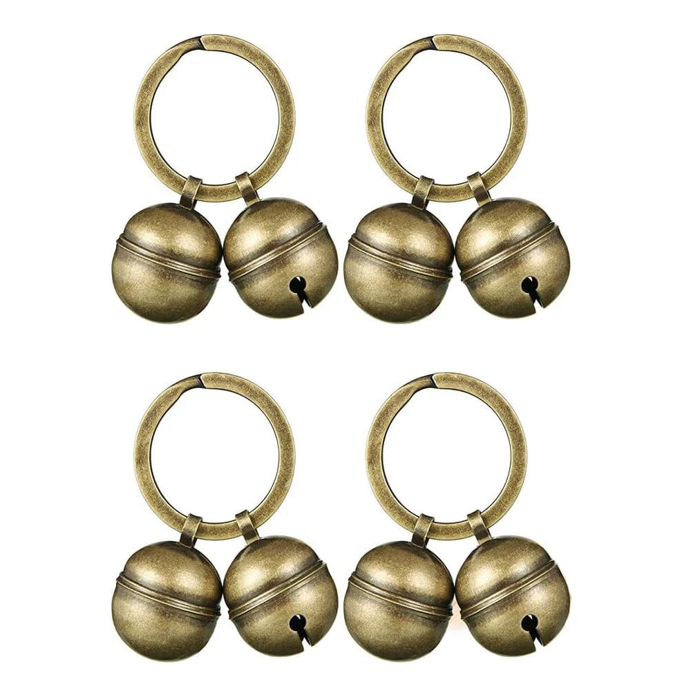 Cat Dog Collar Bells Brass Bells For Collar Dog Charm Bells Pet Pendant with Key Rings For Collars Necklace Pet Accessories