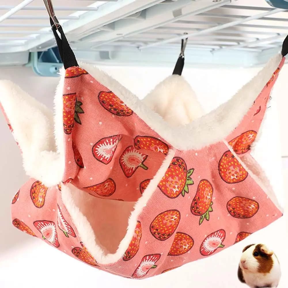 Warm Winter Plush For Small Animal Pet Cage Accessories Hamster House Rat Bed Guinea Pig Hideout Hanging Hammock
