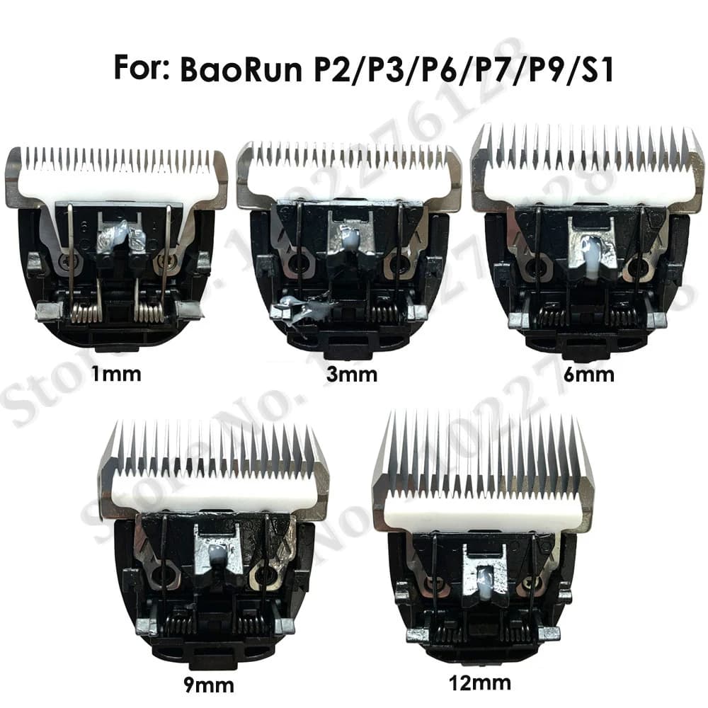 BaoRun Pet Clipper Blade Nozzles Integrated Cutter Head 3/6/9/12mm Steel Ceramic Knives for P2 P3 P6 P7 P9 S1 Dog Hair Clipper