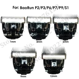 BaoRun Pet Clipper Blade Nozzles Integrated Cutter Head 3/6/9/12mm Steel Ceramic Knives for P2 P3 P6 P7 P9 S1 Dog Hair Clipper