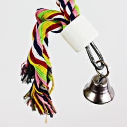 Bird Spiral-Rope Perch Cotton Rope with Bell Cage Hanging Swing Parrot Bungee Toy for Chewing Climbing Size 0.6” X Drop