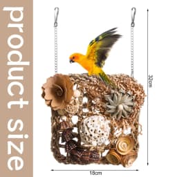Bird Toys, Parakeet Toys Bird Foraging Toys Grass Mat Climbing Wall For Parakeet,Parrot,Cockatiel,Conure,Lovebird