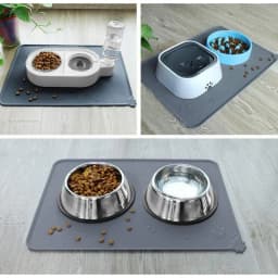 Pet Supplies Silicone Dog Bowl Mat with High Lips Non-Stick Waterproof Food Feeding Pad Puppy Feeder Tray Water Cushion Placemat