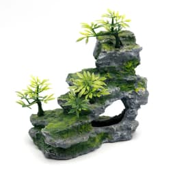Rockery Mountain Resin Aquarium Landscape View Decoration Hill Hanging Bridge View Ornament Resin Fish Tank Decoration Large