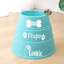 Custom Plastic Dog Bowls with Pet Name, Non-Slip, Christmas, Birthday Gifts for Pet,Personalized Pet Bowl, Feeder for Dog or Cat