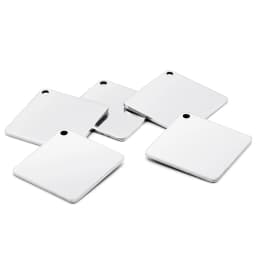 50pcs Square Stainless Steel Customized Pet ID Tag Personalized Dog Tag DIY Name Engravable