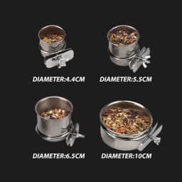 1PC Parrot Feeding Bowl With Clamp Holder Stainless Steel Pet Birds Food Dish Parrots Cage Accessories Drinking Feeder