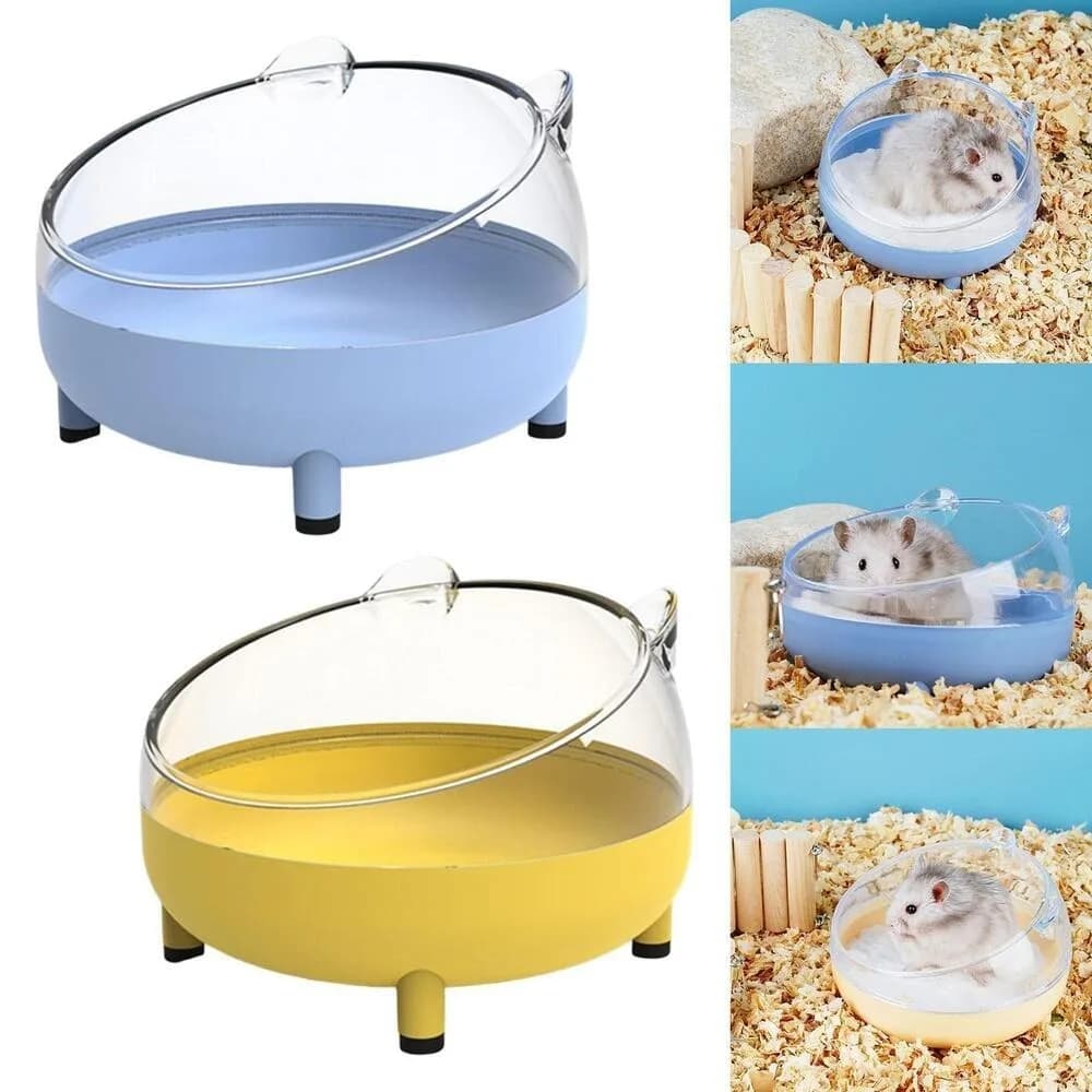 Hamster Sand Bath Box Cage Toilet Transparent Hamster Bathroom Small Animal Bath House for Mice Rabbit Pets Small Pet Accessory