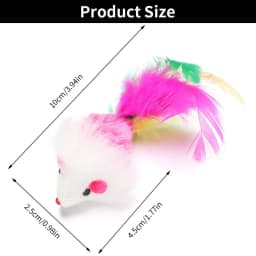 10Pcs Cat Mouse Toys Cat Toy Mice Rattle Set Interactive Cat Toy for Indoor Cats Kittens Assorted Color Toys with Feather Tail