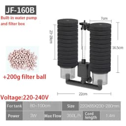 220V 50Hz Aquarium Filter Electric Power Filter Biochemical Sponge Silence Submersible Bio Media Balls Fish Tank Accessories