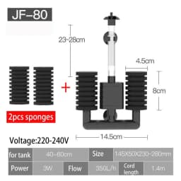 220V 50Hz Aquarium Filter Electric Power Filter Biochemical Sponge Silence Submersible Bio Media Balls Fish Tank Accessories