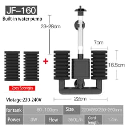 220V 50Hz Aquarium Filter Electric Power Filter Biochemical Sponge Silence Submersible Bio Media Balls Fish Tank Accessories