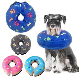 Soft Inflatable Dog Collar Elizabeth Cone Alternative, Post-Surgery Recovery Donut for Small to Large Dogs, Stops Licking Wounds