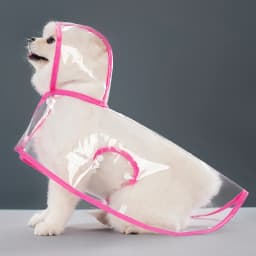 New Raincoat Pet Transparent Outgoing Raincoat Thickened Windproof and Waterproof Large, Medium, and Small Dog Clothes Plastic F