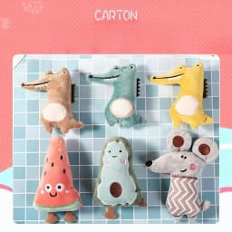 Cartoon Avocado Watermelon Shaped Cute Anti Bite Plush Toy Pet Chewy Cat and Dog Pet Toy Interactive Puppy Accessories