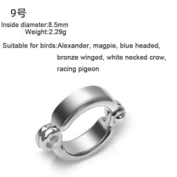 Parrot Leg Ring Stainless Steel Pet Bird Leg Ring Outdoor Flight Training Activity Anti Loss Open Leg Ring Foot Ring Chain