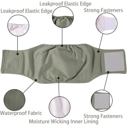 BIAI Anti-Side Leak Dog Male Diaper Reusable Physiological Pants Sanitary Underwear Belly Band Nappies Cloth Cotton Diaper Wraps