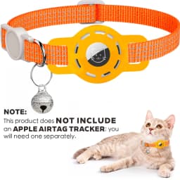 For Air Tag Pet Collar for Cats Dogs, Reflective Kitten Collar with Airtag Holder and Bell for Girl Boy Cat, Safe Breakaway