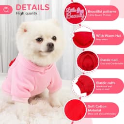 Autumn Winter Dog Clothes for Small Dogs Girls, Fleece Lined Dog Hoodies Sweater Puppy Sweatshirt Chihuahua Yorkie Apparel
