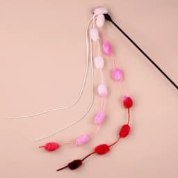Cat Tassel Toy Plush Ball Cats Teaser Wand Cats Interactive Toys Funny Bell Ribbon PoleTeaser Wand Pet Cat Supplies Accessory
