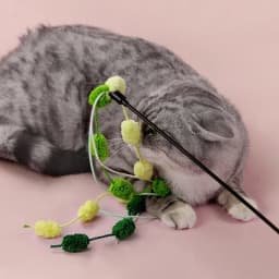 Cat Tassel Toy Plush Ball Cats Teaser Wand Cats Interactive Toys Funny Bell Ribbon PoleTeaser Wand Pet Cat Supplies Accessory