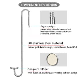Aquarium CO2 Diffuser Stainless Steel Material Atomizer Ceramic Disc CO2 Diffuser Accessories for Aquatic Plant Growth
