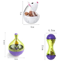 Cat Mice Food Tumbler Cat Food Toy Ball Interactive Cat Food Feeder Leak Food Interesting Plastic Cat Food Dispenser Treat Toy