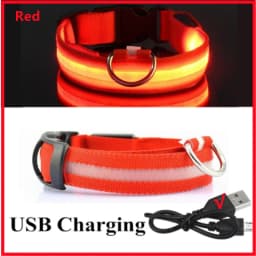 LED Luminous Collar Adjustable Glowing Dog Collar USB Rechargea Flashing Anti-Lost/Avoid Car Accident Collar Dogs Pet Products