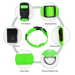 LED Luminous Collar Adjustable Glowing Dog Collar USB Rechargea Flashing Anti-Lost/Avoid Car Accident Collar Dogs Pet Products