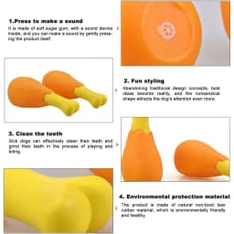Chicken Leg Puppy Toy Elastic Interactive Toy PVC Squeaky Rubber Pet Dog Toy With Squeaky Sound For Aggressive Chewers For Home