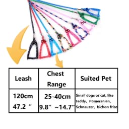Cheap Small Dog Leash Puppy Leashes Teddy Pet Leash And Harness Set Cute Lead Rope Set Cat Kitten Leash Pet Things Decoration