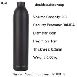 0.22L-0.5L Aluminum Bottle Tank 4500 PSI Tank Cylinder Diving Aquarium Plant CO2 Tank Dive Oxygen Tank Thread M18*1.5