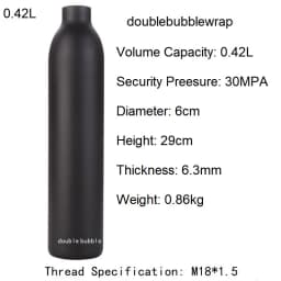 0.22L-0.5L Aluminum Bottle Tank 4500 PSI Tank Cylinder Diving Aquarium Plant CO2 Tank Dive Oxygen Tank Thread M18*1.5