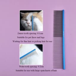 16/19/22cm Stainless Steel Pet Beauty Styling Comb Dog Grooming Combs Long Thick Hair Fur Removal Brush Pet Dog Grooming Combs