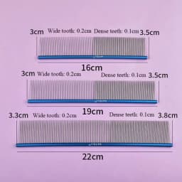 16/19/22cm Stainless Steel Pet Beauty Styling Comb Dog Grooming Combs Long Thick Hair Fur Removal Brush Pet Dog Grooming Combs