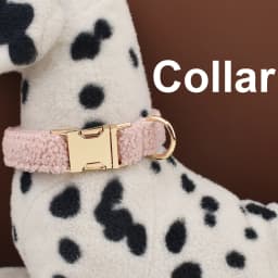 Teddy Velvet Dog Collar And Leash Set For Small Medium Large Dogs Custom Engraved Nameplate Pet Supplies Dog Leash