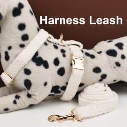 Teddy Velvet Dog Collar And Leash Set For Small Medium Large Dogs Custom Engraved Nameplate Pet Supplies Dog Leash