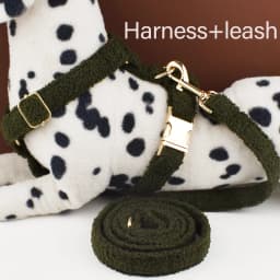 Teddy Velvet Dog Collar And Leash Set For Small Medium Large Dogs Custom Engraved Nameplate Pet Supplies Dog Leash