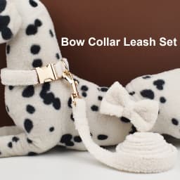 Teddy Velvet Dog Collar And Leash Set For Small Medium Large Dogs Custom Engraved Nameplate Pet Supplies Dog Leash