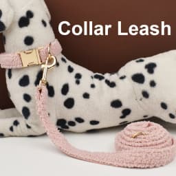 Teddy Velvet Dog Collar And Leash Set For Small Medium Large Dogs Custom Engraved Nameplate Pet Supplies Dog Leash