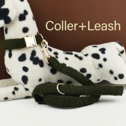 Teddy Velvet Dog Collar And Leash Set For Small Medium Large Dogs Custom Engraved Nameplate Pet Supplies Dog Leash