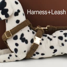 Teddy Velvet Dog Collar And Leash Set For Small Medium Large Dogs Custom Engraved Nameplate Pet Supplies Dog Leash
