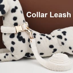 Teddy Velvet Dog Collar And Leash Set For Small Medium Large Dogs Custom Engraved Nameplate Pet Supplies Dog Leash